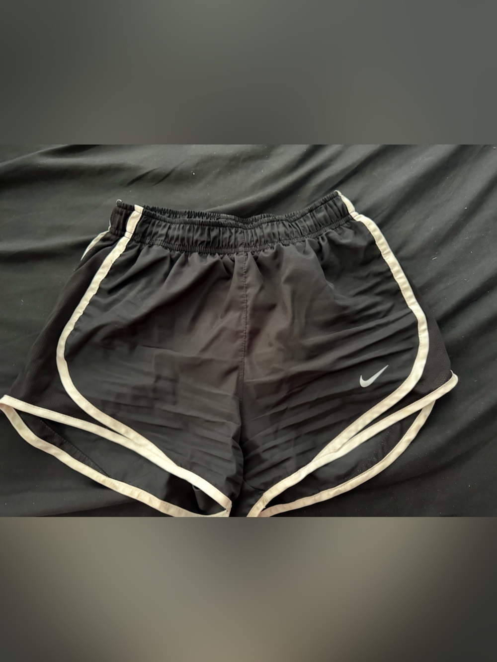 Nike Black Shorts with White Piped Trim
